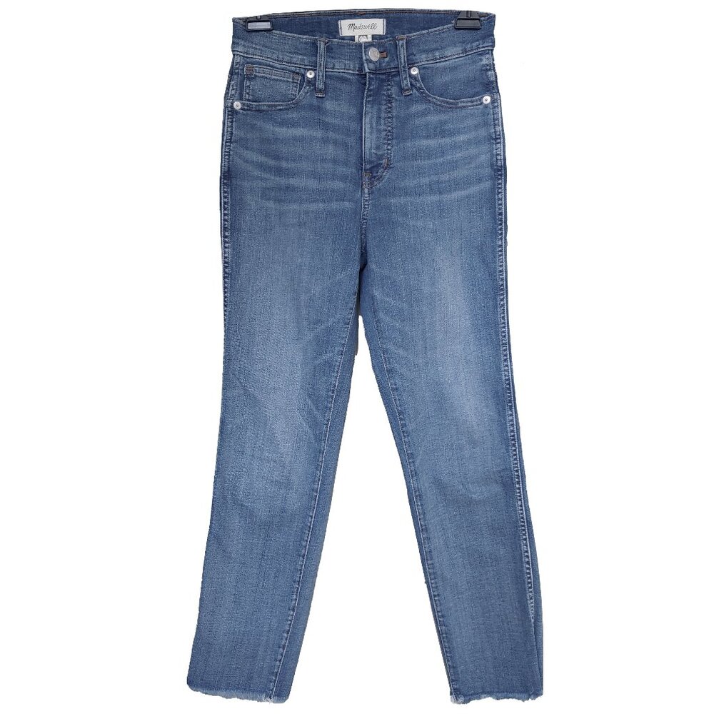 MADEWELL Jeans Stovepipe Skinny Size 25 Light Wash Fray Ankle Crop Denim